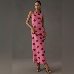 The Wolf Gang Mira Sleeveless Knit Dot Maxi Dress